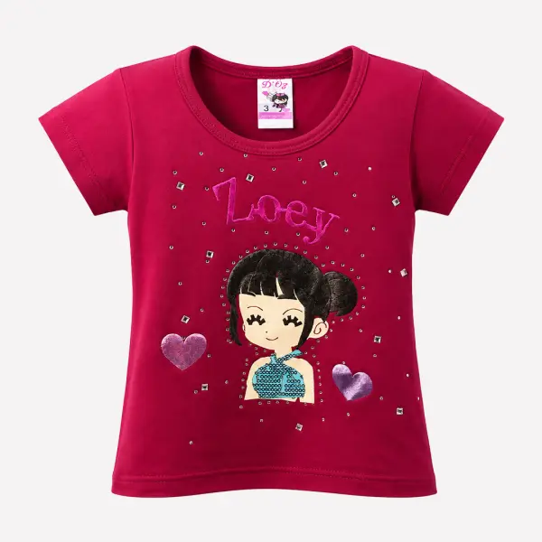 Blusa de bebé Estampado Muñeca con Pedrería
